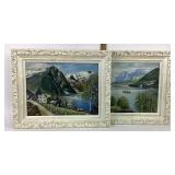 Framed Oil Paintings of Mountain Landscapes