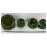 Olive Green Earthenware Dinnerware with Brown Acce