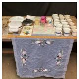 Sunbeam Waffle Maker, Corning Mugs, Corelle Plates
