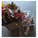 Artificial Floral Stems, Wreaths, Ornaments, Ribbo