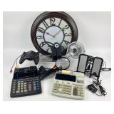 Wall Clock, office Calculators, Dell Speakers, fan