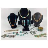 Costume Jewelry: Silver Tone and turquoise