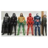 Action Figures: Aquaman, Darth Vader, Iron Man