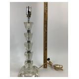 MCM Glass Table Lamp With Stacked Geometric Design