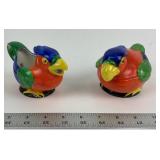 Japan Hand Painted Parrot Creamer And Sugar Bowl