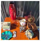 Schmider Vase, Figurines, Baskets, Glassware