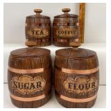 Treasure Craft Pottery Lidded Barrel Set