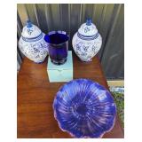 Ceramic Ginger Jars, Partylite Vase, Glass Bowl
