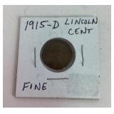 1915 - D Lincoln Wheat Penny Fine