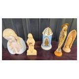 Religious Figurines Madonna, Child, Shrine