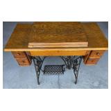 Singer Treadle Sewing Machine With Accessories