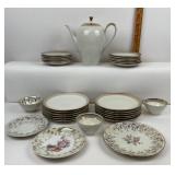 Bavaria Ivory Style Porcelain Plates, Cups, Saucer