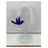 Glass Hanging Hummingbird Sculpture