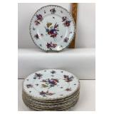 Victoria Czechoslovakia Gold Tone Floral Plates