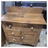 Wood Washstand On Casters 17 in. X 30.5 in. X