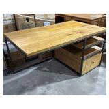 Wood, metal desk