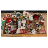 Christmas Ornaments And Ribbon Spools