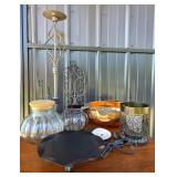 Home Decor With copper style Bowl, Glass Jar, Iron