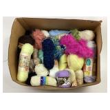 Knitting Yarn Skeins Including Lion Brand, Red Hea
