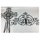 (2) Black Wrought Iron Wall Decor