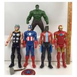 Marvel Action Figures: Hulk, Thor, Iron Man, Capta