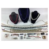 Costume Jewelry: Beaded necklaces, beaded glasses