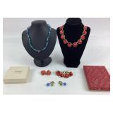 Costume Jewelry: Vogue Pink beaded clip on
