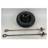 Wheel Barrow Rubber Wheel With Metal Anchors