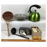 Tea Kettle, Stoneware Bowl, Shavers