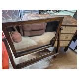 Wood Dresser 4 Drawer On Casters, Missing