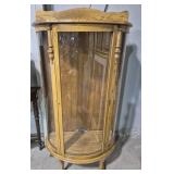 Oak Curio Cabinet With Curved Front, 3 Wood