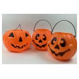 (3) Plastic Halloween Jack-o