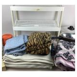 Blankets, Kitchen Appliances, Shelving Unit