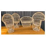 Wicker Doll Furniture Chairs and Loveseat