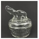 VTG Glass Elephant Trinket Dish Set