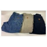 3 Mens 42x32 Carhartt Denim Work Pants