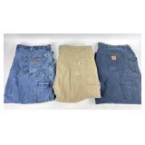 3 Mens 42x32 Carhartt Denim Work Pants