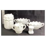 Fenton White Milk Glass Hobnail Tableware
