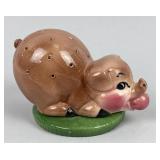 1950s MCM Pig on a Rug Toothpick Holder Art Deco