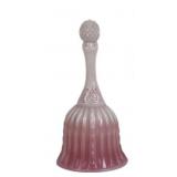 Fenton Pink Glass Bell with Floral Handle