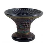 Carnival Glass Compote with Grape Motif
