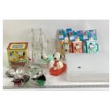 Snoopy Glassware, Figures, Juice Box Holders