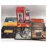 Vinyl Record Collection & Coca-Cola Motion Lamp