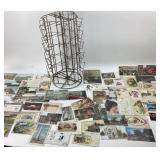 Postcards With Rotating Wire Display Stand