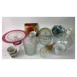 Glass Serving Pieces, Ceramic Mugs, and Plates Gro