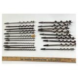 Auger Drill Bit Set with Canvas Roll Case