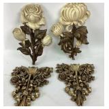 Syroco and Burwood Floral Wall Plaques