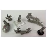 6-1980s Pewter Unicorn Collectibles