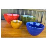 3 Boston Warehouse Stoneware Mixing Bowls & Plasti