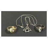 .925 Sterling Silver Angel Necklace 5.52g TW 18"